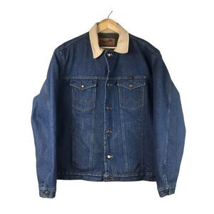 Wrangler M-159 Vintage Rancher‎ Blanket Lined Denim Jean Jacket Size Xxl